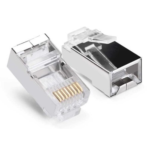 Powertech POWERTECH βύσμα RJ45 CAB-N448, ανοιχτού τύπου, Cat 6/6a FTP, μεταλλικό, ασημί, 50τμχ
