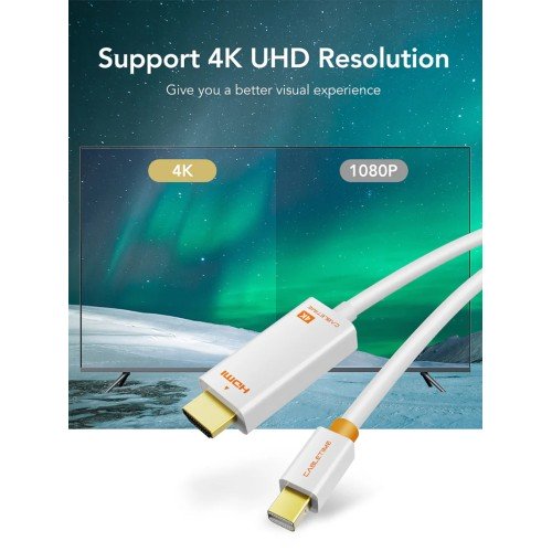 CABLETIME CABLETIME καλώδιο mini DisplayPort σε HDMI CT-AV588-03G4K, 4K/30Hz, 1m, λευκό