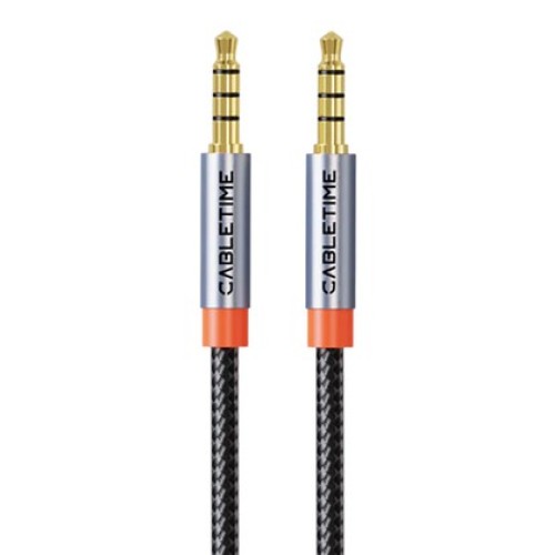 CABLETIME CABLETIME καλώδιο ήχου 3.5mm CT-AM35M, gold plated, 0.5m, μαύρο
