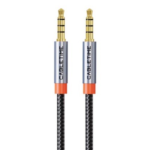 CABLETIME CABLETIME καλώδιο ήχου 3.5mm CT-AM35M, gold plated, 1m, μαύρο
