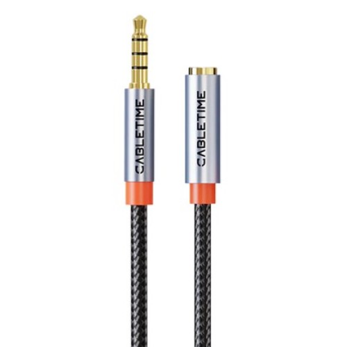 CABLETIME CABLETIME καλώδιο προέκτασης ήχου 3.5mm CT-AE35M, gold plated, 3m, μαύρο
