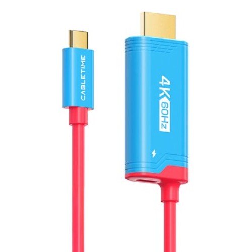 CABLETIME CABLETIME καλώδιο USB-C σε HDMI CT-CMHD4P, 4K/60Hz, PD100W, 2m, κόκκινο