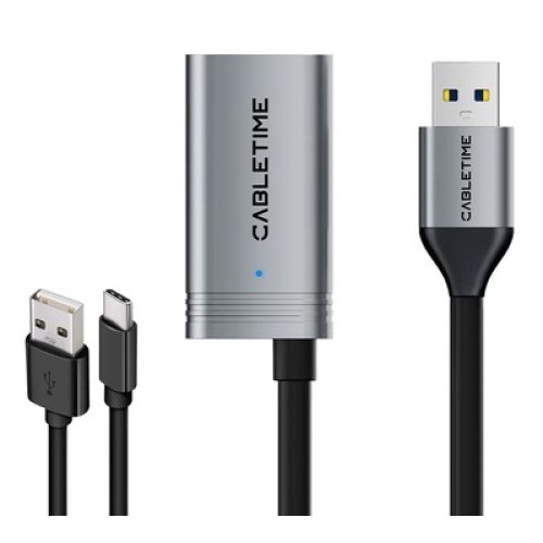 CABLETIME CABLETIME καλώδιο προέκτασης USB CT-AMAFA3, active, 5Gbps, 5m, μαύρο