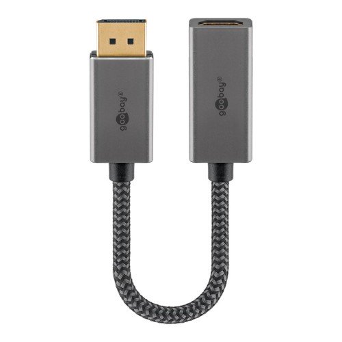 GOOBAY GOOBAY αντάπτορας DisplayPort σε HDMI 75271, 4K/60Hz, 0.2m, γκρι