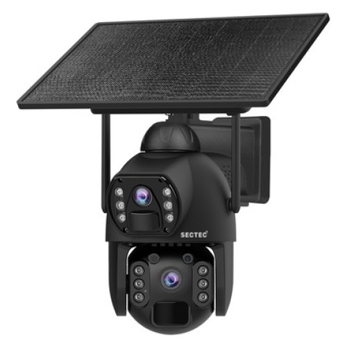 Sectec SECTEC smart ηλιακή κάμερα ST-536-6MAOV-4G-EU, dual lens, 3MP, 4G, SD, PTZ, IP66