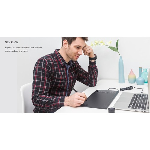 XP-PEN XP-PEN ταμπλέτα σχεδίασης με γραφίδα Star 03 V2, 228.8x152.6mm, μαύρο