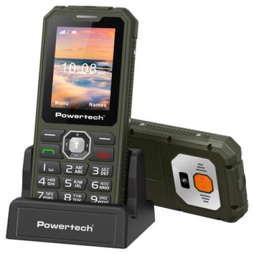 Powertech POWERTECH κινητό τηλέφωνο Sentry Armor, dual SIM, πλήκτρο SOS, 4G, IP67, χακί