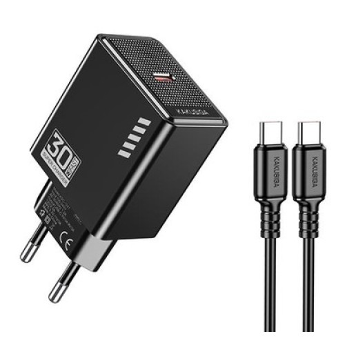 KAKUSIGA KAKUSIGA φορτιστής τοίχου KSC-1242 με καλώδιο USB-C, USB-C, 30W, μαύρος