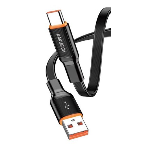 KAKUSIGA KAKUSIGA καλώδιο USB-C σε USB KSC-999, 5A, 480Mbps, flat, 1m, μαύρο
