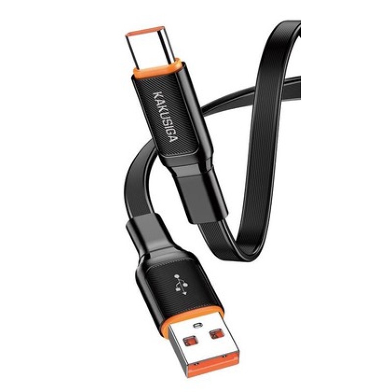 KAKUSIGA KAKUSIGA καλώδιο USB-C σε USB KSC-999, 5A, 480Mbps, flat, 1m, μαύρο