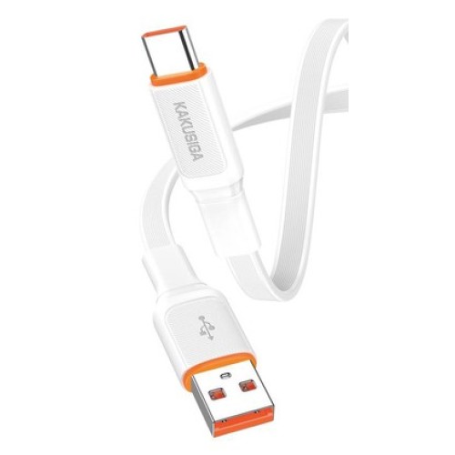 KAKUSIGA KAKUSIGA καλώδιο USB-C σε USB KSC-999, 5A, 480Mbps, flat, 1m, λευκό