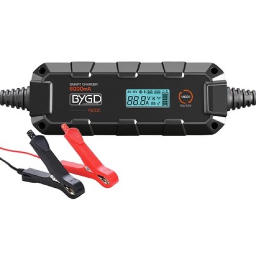 BYGD BYGD φορτιστής & συντηρητής μπαταρίας αυτοκινήτου F6000 με οθόνη, 6-12V/6A