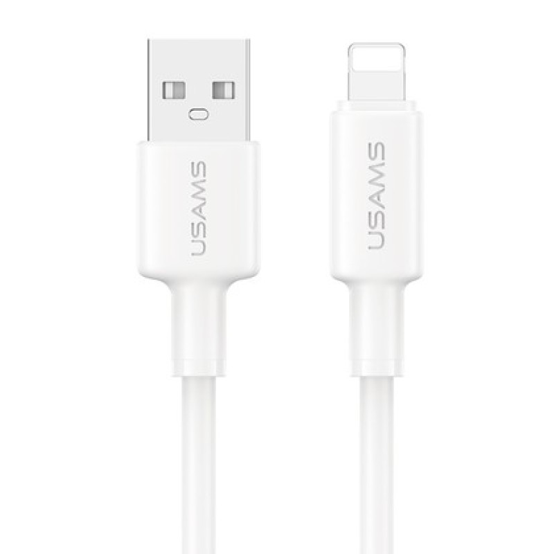 USAMS USAMS καλώδιο Lightning σε USB SJ762, 2.4A 12W, 480Mbps, 1m, λευκό