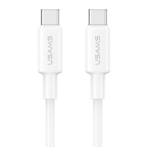 USAMS USAMS καλώδιο USB-C SJ763, 60W, 480Mbps, 1m, λευκό