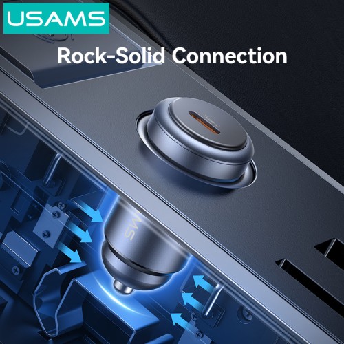 USAMS USAMS φορτιστής αυτοκινήτου CC321, USB-C, 30W, γκρι