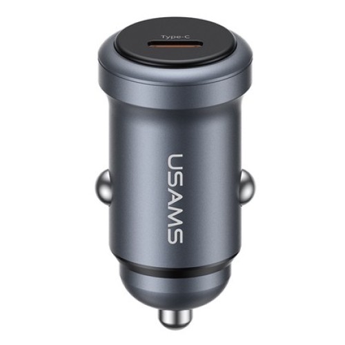 USAMS USAMS φορτιστής αυτοκινήτου CC321, USB-C, 30W, γκρι