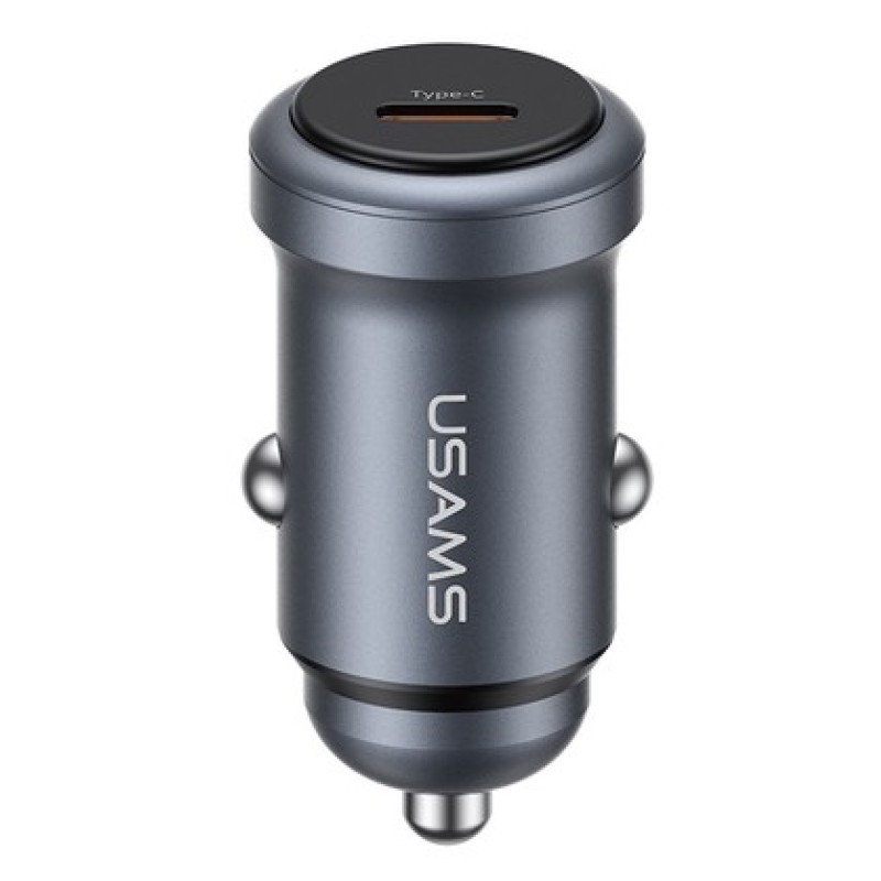 USAMS USAMS φορτιστής αυτοκινήτου CC321, USB-C, 30W, γκρι