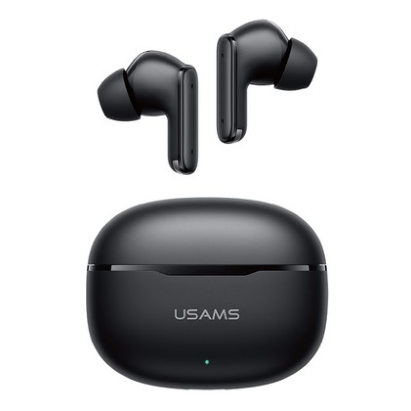 USAMS USAMS earphones με θήκη φόρτισης E05, True Wireless, BT 6.0, μαύρα