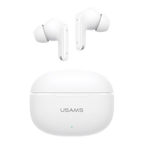 USAMS USAMS earphones με θήκη φόρτισης E05, True Wireless, BT 6.0, λευκό