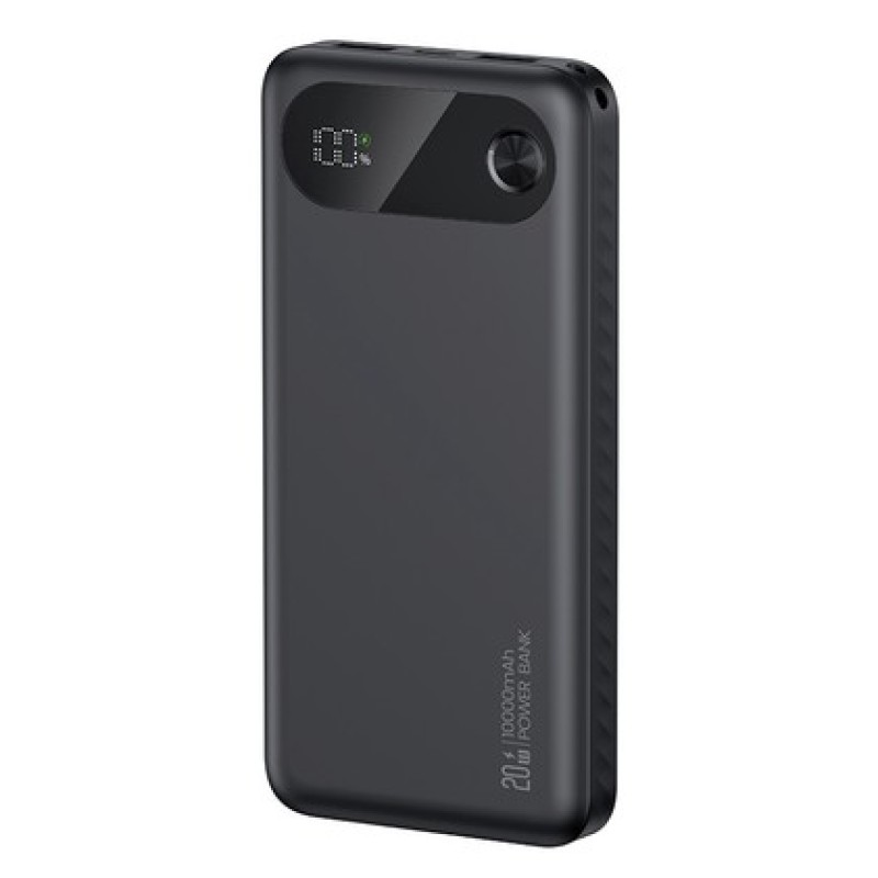 USAMS USAMS power bank CD249 με οθόνη, 3x θύρες εξόδου, 10000mAh, PD20W, μαύρο