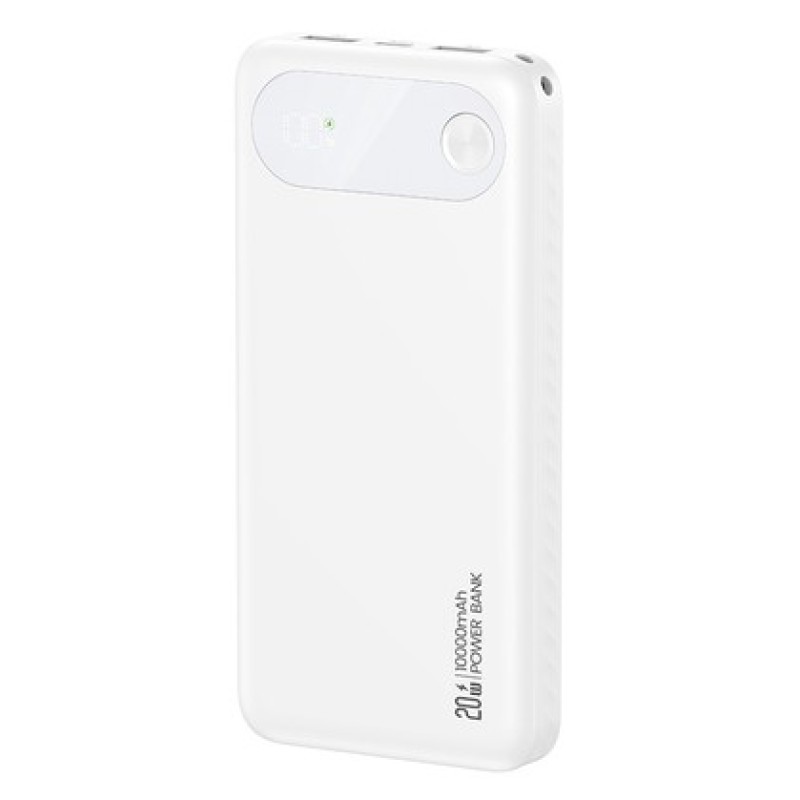 USAMS USAMS power bank CD249 με οθόνη, 3x θύρες εξόδου, 10000mAh, PD20W, λευκό