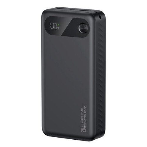 USAMS USAMS power bank CD251 με οθόνη, 3x θύρες εξόδου, 20000mAh, PD20W, μαύρο