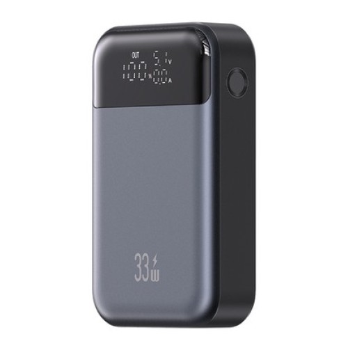 USAMS USAMS power bank CD221 με οθόνη, 2x θύρες εξόδου, 10000mAh, PPS 33W, γκρι