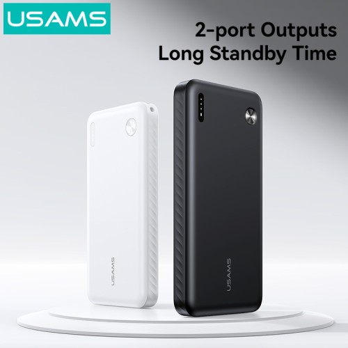 USAMS USAMS power bank CD253, 2x θύρες εξόδου, 10000mAh, 10W, λευκό