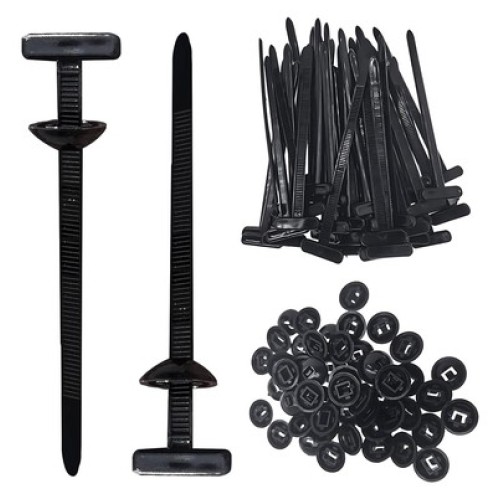 Powertech POWERTECH δεματικά καλωδίων TIES-082, 5x90mm, μαύρα, 50τμχ