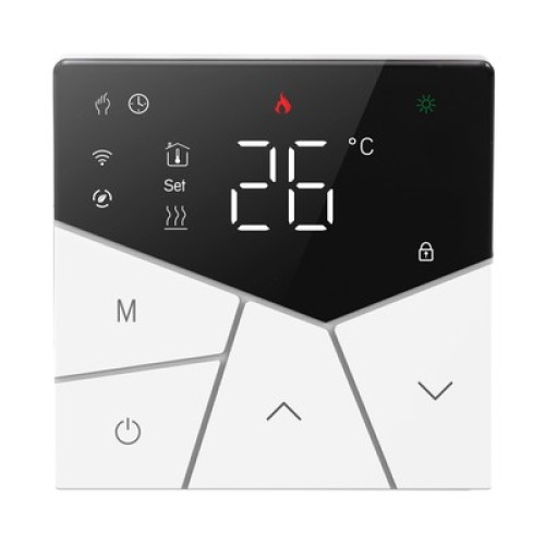 UNBRANDED Smart θερμοστάτης αερίου BHT-15GCLW, WiFi, χωνευτός, μαύρος