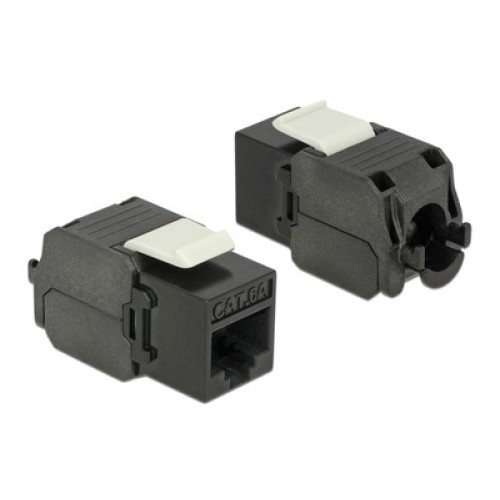 Powertech POWERTECH keystone module RJ45 female CAB-N450, Cat.6Α UTP 180°, μαύρο