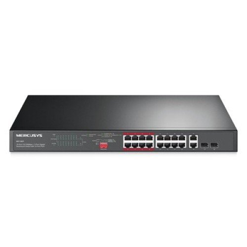 MERCUSYS MERCUSYS rackmount switch MS118CP, 16x 10/100Mbps PoE+ & 2x Gigabit θύρες, UN/1.0