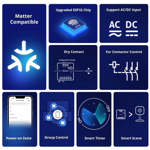 SONOFF SONOFF smart διακόπτης MINI-D, WiFi, συμβατός με Matter, λευκός