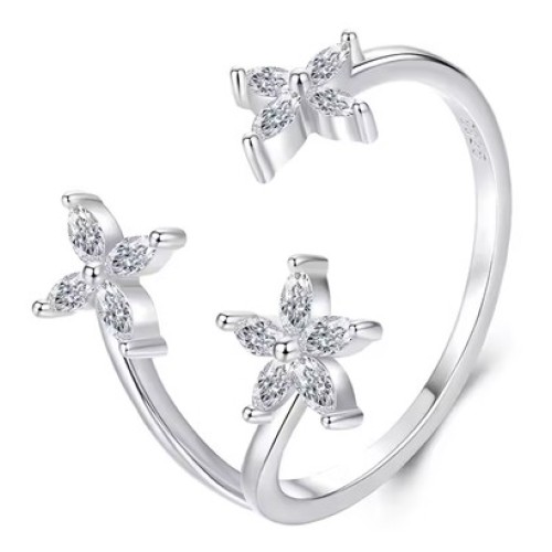 BAMOER BAMOER δαχτυλίδι BSR710-E με κυβική ζιρκόνια, ανοιγόμενο, ασήμι 925, ασημί