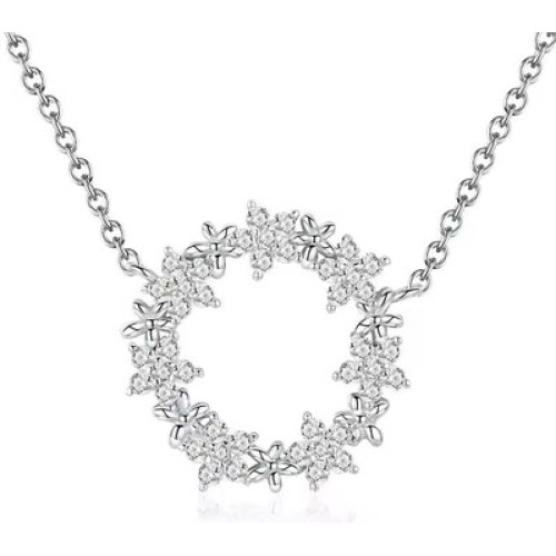 BAMOER BAMOER κολιέ BSN028 με κυβική ζιρκόνια, ασήμι 925, ασημί