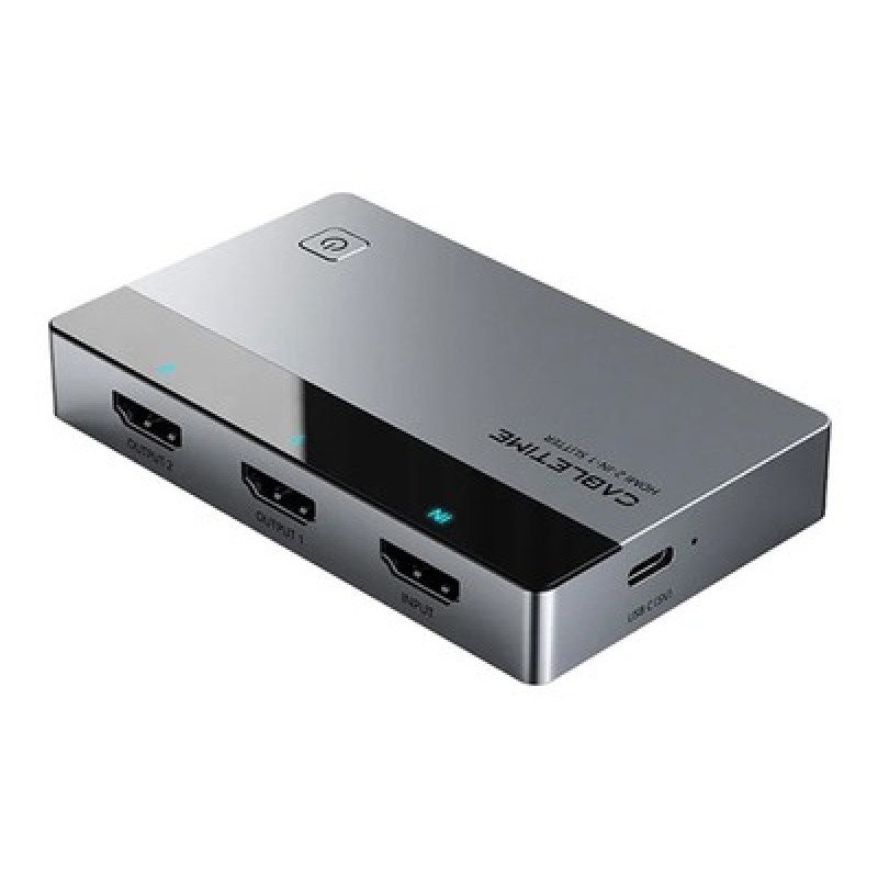 CABLETIME CABLETIME HDMI splitter CT-HSP4K2-AG, 1 σε 2, 4K/60Hz, uni-directional, γκρι
