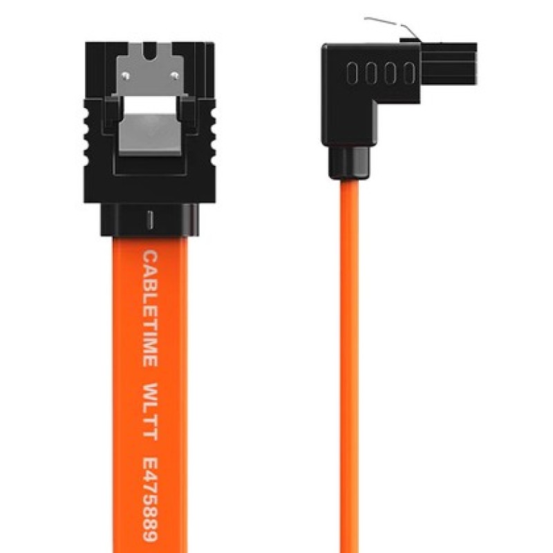 CABLETIME CABLETIME καλώδιο SATA III CT-SATA3R, γωνιακό, 6Gbps, 0.50m, πορτοκαλί
