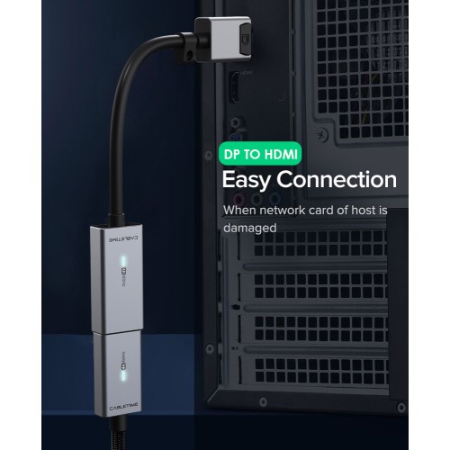 CABLETIME CABLETIME αντάπτορας DisplayPort σε HDMI CT-AV589-P02G4K60, 4K/60Hz, γκρι