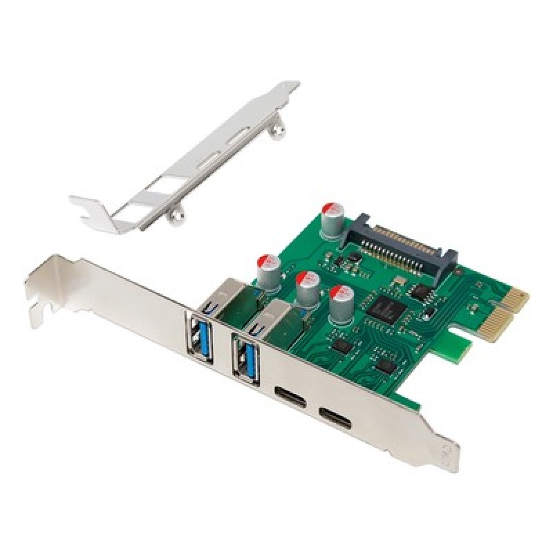Powertech POWERTECH κάρτα επέκτασης PCIe σε 2x USB & 2x USB-C ST632, 5Gbps, NEC D720201