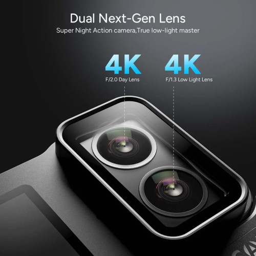 SJCAM SJCAM action camera SJ20 με 2x φακούς, 2x οθόνες, 20MP/4K, WiFi, αδιάβροχη θήκη, μαύρη