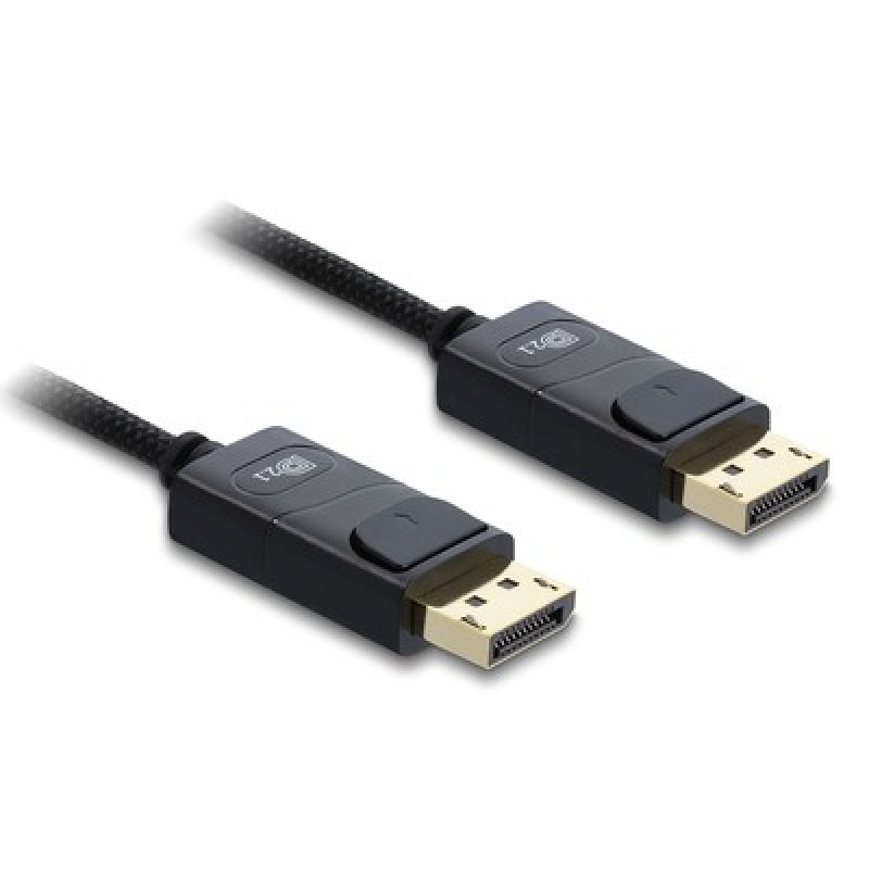 DELOCK DELOCK καλώδιο DisplayPort 2.1 81672, 16K/60Hz, 80 Gbps, 2m, μαύρο
