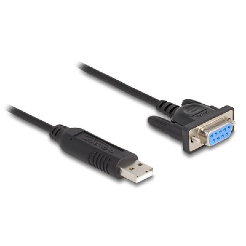 DELOCK DELOCK καλώδιο USB σε RS-232 67382, 921.6Kbps, 1.8m, μαύρο