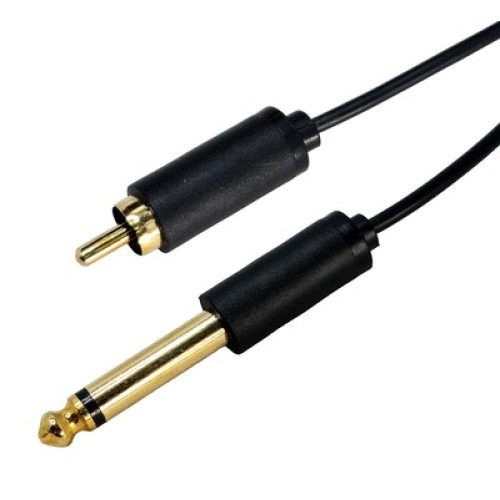 CABLETIME CABLETIME καλώδιο ήχου 6.35mm σε RCA AV323-11RCAG, 1.8m, μαύρο