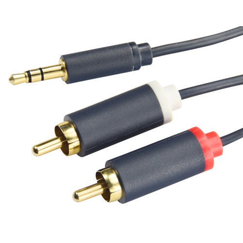 CABLETIME CABLETIME καλώδιο ήχου 3.5mm σε 2x RCA CT-AV303-H12G, 15m, μπλε