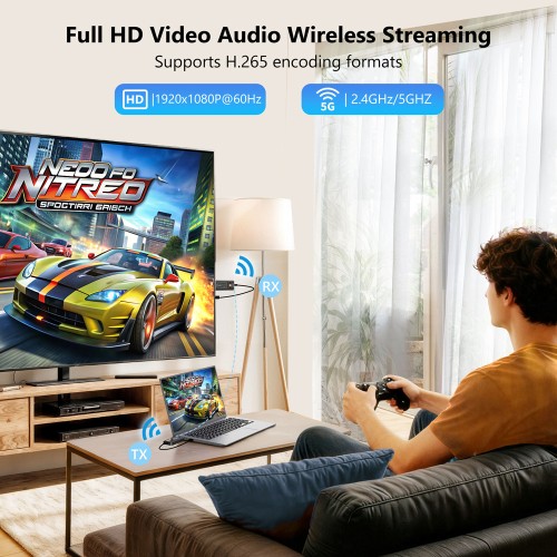 VRRIIS VRRIIS HDMI σύστημα ασύρματης μετάδοσης βίντεο WL087 Mini, 1080p, 2.4/5GHz, έως 350m
