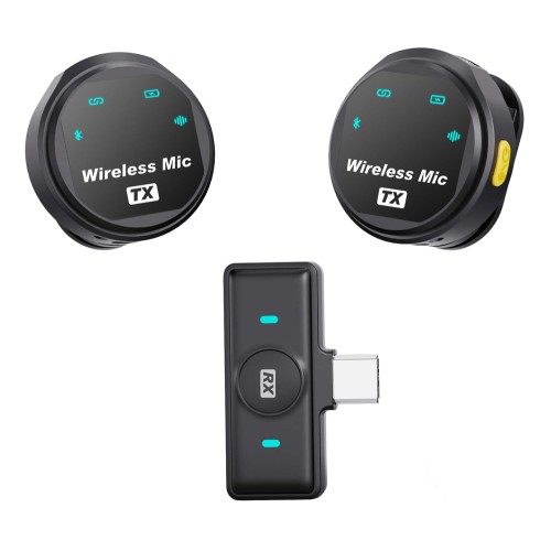 UPTECH UPTECH ασύρματα μικρόφωνα UPWS-08 με θήκη φόρτισης, USB-C, 2.4GHz, μαύρο