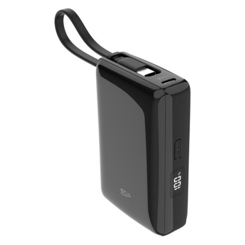 SILICON POWER SILICON POWER power bank CP10 με καλώδιο USB-C, 2x θύρες εξόδου, 10000mAh, 20W, μαύρο