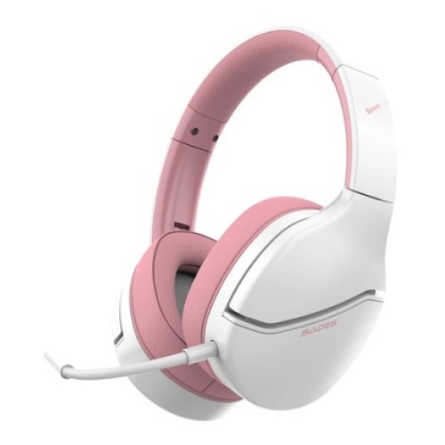 SADES SADES gaming headset Spower, 3.5mm σύνδεση, 40mm, multi-platform, ροζ/λευκό