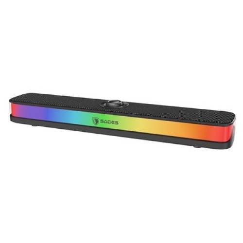 SADES SADES soundbar Posevolt με RGB φωτισμό, 10W, Bluetooth & USB-C/USB, μαύρο