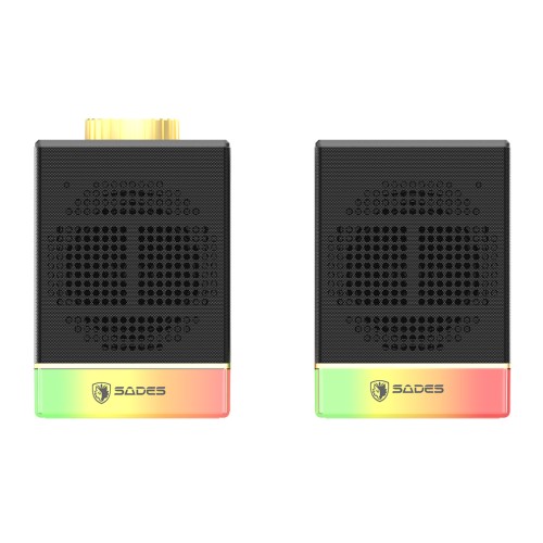 SADES SADES gaming ηχεία Dionsyn με RGB φωτισμό, 2x 5W, Bluetooth & USB-C/USB, μαύρα
